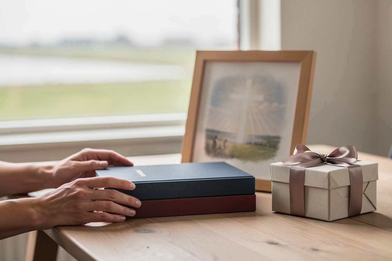 Bijbelse Bron christelijke webshop uit Friesland met christelijke boeken en een bijbeltekst op frame als cadeau
